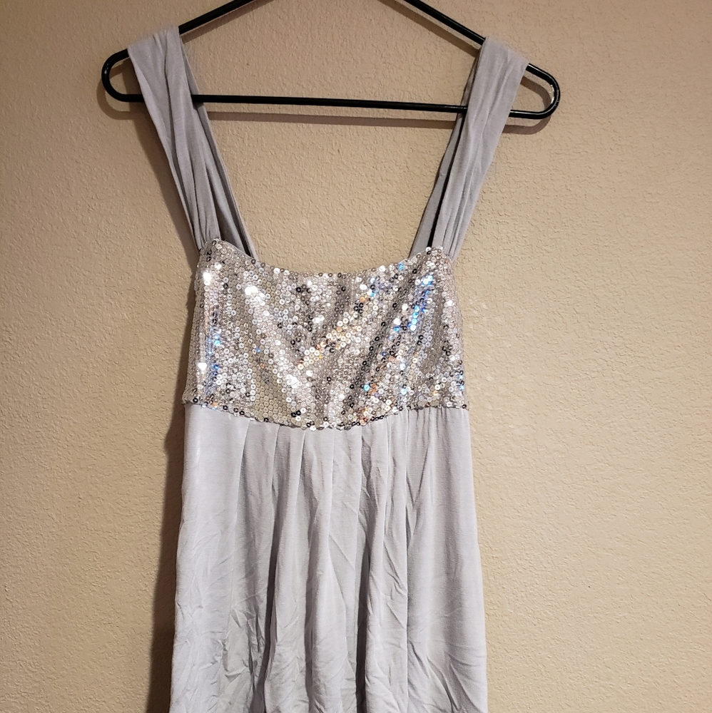 Silver Sequin Top